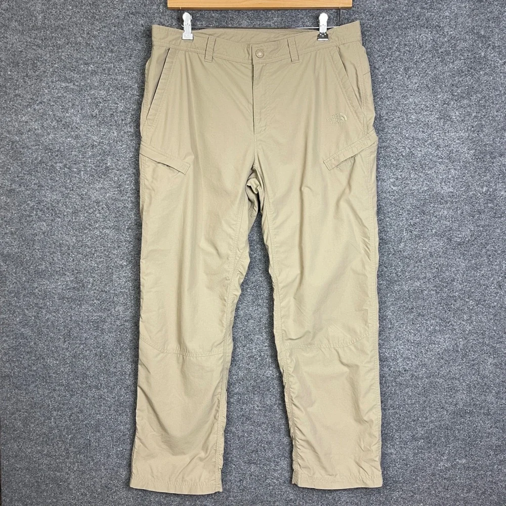 The North Face Cargo Pants Mens 36 Beige Good Hiking Outdoor Ripstop Nylon